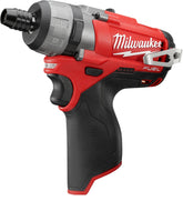 Milwaukee 12V cordless screwdriver with 1/4 in quick-change chuck for fast bit swaps