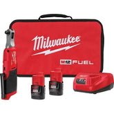 Milwaukee M12 FUEL 3/8 high speed ratchet kit in use for fast fastening tasks.