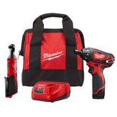 Milwaukee M12 ratchet with 3/8-inch head for tight spaces and fast fastening
