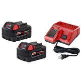 Milwaukee M18 5.0 Battery 2-pack front view shows extended runtime for all tools