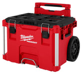 Milwaukee Packout 10 compact portable tool box with wheels enables easy mobility on uneven job site terrain