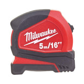Milwaukee Pro Compact Tape Measure C5-16/25 front view with red housing for quick site readings