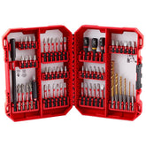 Milwaukee Shockwave 60-piece kit close-up shows extended-life bits for tough tasks.
