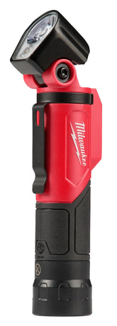 Milwaukee USB Rechargeable Pivoting LED 2113-21 viewed from front, ready for hands-free work.