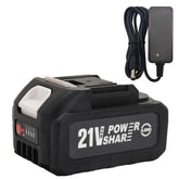 MIMYTH 21V battery with clear LED gauge showing remaining charge