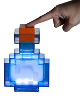 Minecraft Potion Bottle LED desk lamp, front view, colorful glow for desk lighting