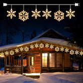 Minetom Snowflake Lights with six drops illuminate porches with wintry charm