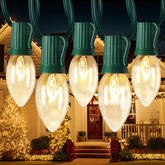 Minetom Vintage C9 lights outdoor string bulbs emitting warm glow