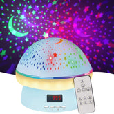 MINGKIDS starry sky projector casting a calming bedtime ceiling glow