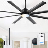 Minislak 72-inch industrial ceiling fan with light in a large room for wide airflow
