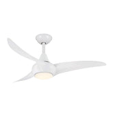 MINKA-AIRE F845-WH Light Wave 44-inch fan shown in angled view for modern rooms with effortless cooling.