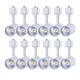 Mirrea 12-pack LED track heads with adjustable rotation for precise accents.