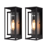 Mirrea 14-inch outdoor sconce with matte black finish for porch ambiance.
