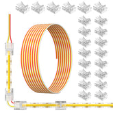 MIWISE 10mm 3-pin connectors kit for strip-to-wire setup, enabling quick DIY lighting.