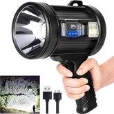 MIXILIN Rechargeable Spotlight front view shows ultra bright beam for hunting