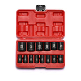 MIXPOWER 14-piece half-inch drive sockets cover 3/8 to 1-1/4 inch bolts for versatile repairs.