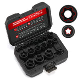MIXPOWER 19PC external Torx Plus sockets displayed in a sturdy blow-molded case for organization