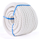MKMJ white cotton rope 1/2in coil showing natural strength for DIY projects