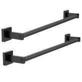 MKO 24in towel bar wall mount in black keeps towels dry and neatly arranged.