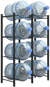 Mocomax 5-gallon rack front view shows compact kitchen storage for eight bottles.