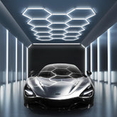 MODERN 14-hexagon LED garage light 6500K delivers bright daylight illumination for garages.