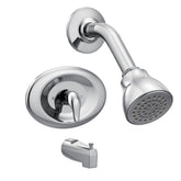 Moen Chateau chrome showerhead delivers steady spray and efficiency.