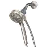 Moen Engage Magnetix showerhead docks magnetically for easy use