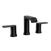 Moen Genta 8in-wide spread faucet in matte black for modern baths