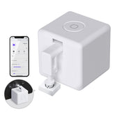 MOES Fingerbot Plus front view showing compact button pusher for retrofitting switches