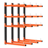 Mogbhw 4-pack wall-mount lumber rack in garage for space-saving storage.