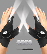 MOIPEJO LED flashlight gloves illuminate hands-free lighting for outdoor tasks.