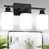 MOKATNG 3-light fixture with milk shade diffuse light for bathroom use