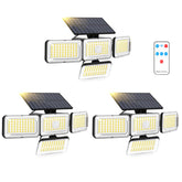 Mokot four-head outdoor solar light with wide-angle illumination for yard safety.
