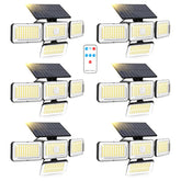 Mokot four-head solar lights illuminate wide angles for yard coverage