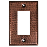 Monarch Abode pure copper rocker switch cover with hand hammered texture for lasting elegance