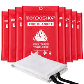 Mondoshop fire blanket folded for compact storage in small spaces