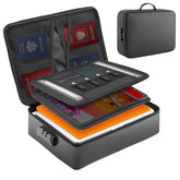 Mondoshop fireproof waterproof document bag with zipper keeps papers safe during travel.