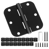 Moneek's Hardware 18-pack rounded-corner hinges in matte black for durable interior and exterior doors.