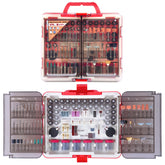 MonoPro 476 PCS rotary tool kit case keeping accessories organized for quick DIY projects.