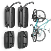 Montek swivel bike wall mount 2-pack in garage, holds bikes securely up to 66 lbs.