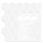 Moonfun hexagon wall tiles 12x12 white for easy DIY backsplash installation.