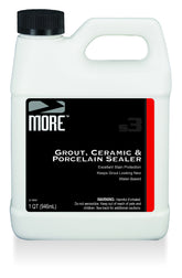 MORE Grout Sealer bottle applying on tile edge for stain protection