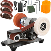 Mornajina mini belt sander front view highlighting durable stainless steel frame for knife making