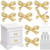 MorningRo Gold Bow Dresser Knob provides an elegant brass accent for furniture