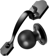 Motovecor front door handleset with Cove knob in matte black enhances curb appeal and security.