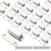 Mousike cabinet magnets close-up in stainless steel finish for smooth closure.