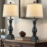 MOUVOVO 28-inch farmhouse lamp base offers rustic charm for living rooms
