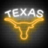 Moweek Texas Longhorn neon sign glowing for bold wall decor and Texas pride.