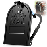 Moxweyeni mailbox door snap-in close-up, secure fit and sleek black finish.
