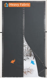 Mpmedo magnetic thermal door curtain front view showcases draft-blocking insulation.